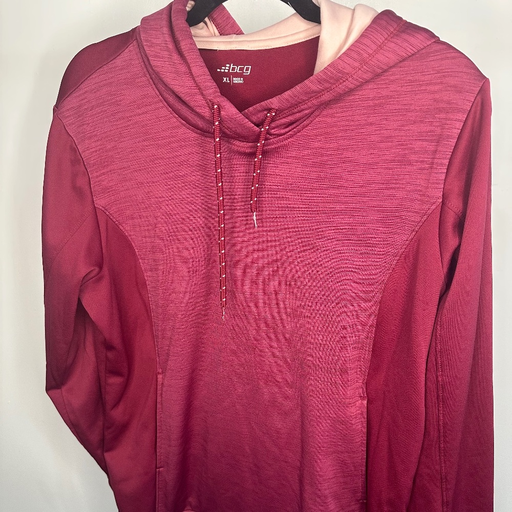 BCG Dark Pinkish/Maroon Hoodie-Size XL